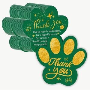 Green Paw 25pcs Thank You Cards 2 Sided